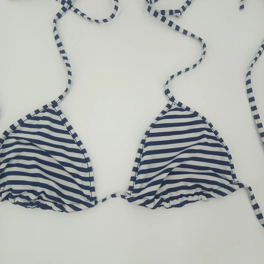 Vineyard Vines Reversible Bikini Set Navy White Stripe Sailboat XS Bottom S Top